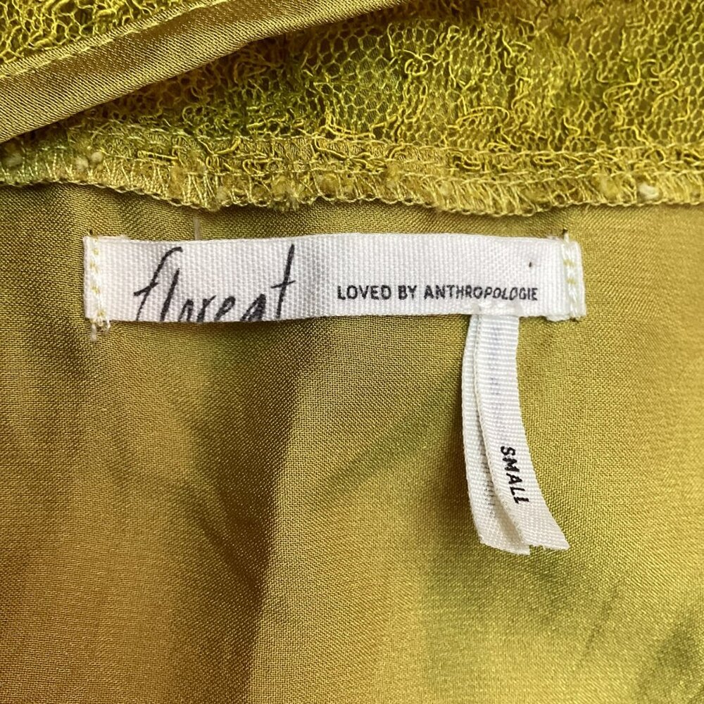 Anthropologie Floreat Green Lace Slip Dress Womens Small - Picture 6 of 10